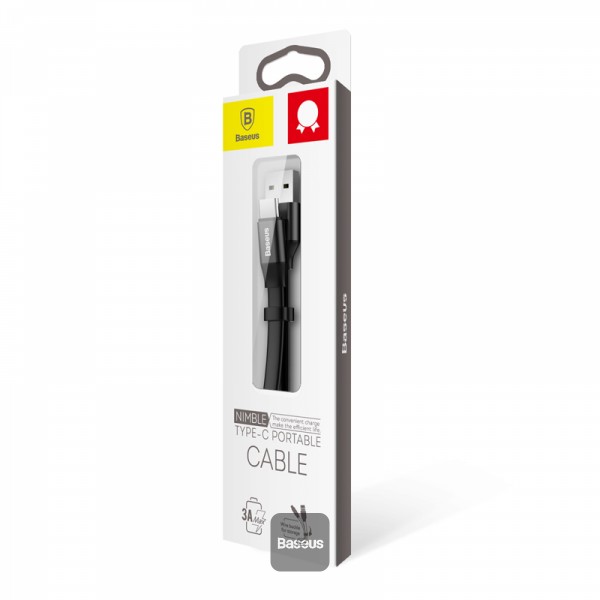 Cáp sạc và truyền dữ liệu Baseus Type C Portable 23cm (2A, Sạc nhanh, Siêu ngắn, Siêu bền)